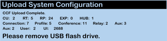 configuration file loaded confirmation screen